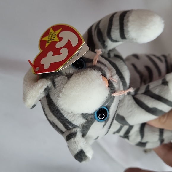 Prance Ty Beanie Baby 1997 vintage plush gray stripe cat - Picture 3 of 9